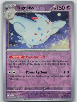 LP Togekiss 085/197 Reverse Holo Rare Obsidian Flames Pokemon 2023 - Image 1