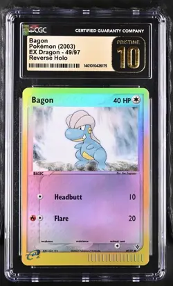 CGC 10 Pristine Bagon 49/97 Reverse Holo EX Dragon Pokemon 2003 Pop 1 - Image 1