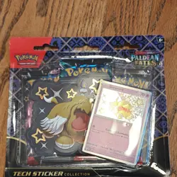 Pokemon TCG Scarlet & Violet Paldean Fates Tech Sticker Greavard 3 Packs - Image 1