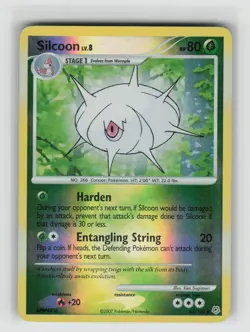MP Silcoon 63/130 Uncommon Diamond & Pearl Pokemon Reverse Holo 2007 - Image 1
