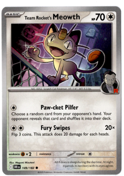 Team Rocket's Meowth - 149/182 - Pokemon Destined Rivals - Image 1