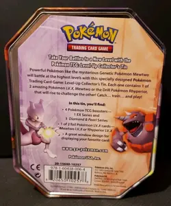 *EMPTY* POKEMON DIAMOND & PEARL MEWTWO LV X TIN - Image 2