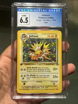 Pokemon TCG 1st Edition Jolteon Holo Jungle 1999 4/64 CGC 6.5 Ex/ NM+ - Image 1