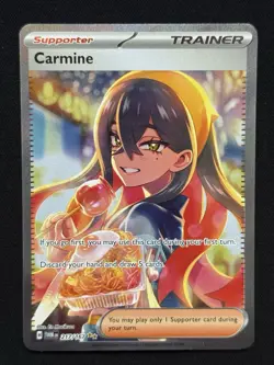Pokemon TCG Carmine 217/167 SV06 Twilight Masquerade SIR Full Art Holo EN - Image 1