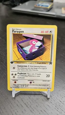 Porygon 48/82 Uncommon Team Rocket Pokemon 1st Edition NM - Image 1