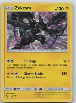 MP Zekrom 35/73 Holo Rare Shining Legends Pokemon 2017 - Image 1