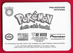 1998 Pokemon Gengar Viz VHS Video Lenticular Promo 3-D Holo Pika #0031D - Image 2