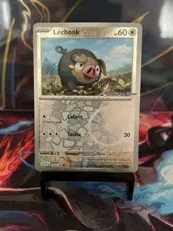 Pokemon Center Stamped Lechonk Reverse Holo SV1 155/198 - Image 1