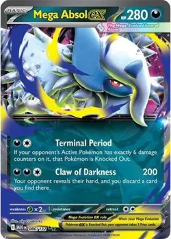 1x Mega Absol ex (#086/132) - Holofoil NM Eng Pokemon - ME01: Mega Evolution - Image 1