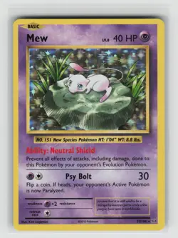 NM Mew 53/108 Holo Rare Evolutions Pokemon 2016 - Image 1