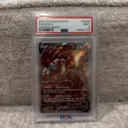 2023 POKEMON SWORD & SHIELD CROWN ZENITH #GG36 FULL ART/ENTEI V PSA 9 - Image 1