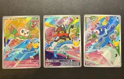 Pokemon First Partner Illustration Collections 43,44,45- Rowlet, Litten, Popplio - Image 1
