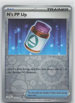 NM N's PP Up 153/159 Reverse Holo Uncommon Journey Together Pokemon 2025 - Image 1