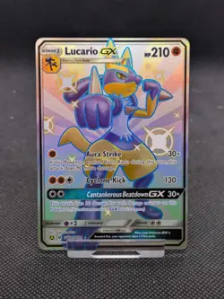Lucario GX SV64/SV94 Hidden Fates Holo Full Art Pokemon Card *MINT* - Image 1