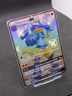 Lucario GX SV64/SV94 Hidden Fates Holo Full Art Pokemon Card *MINT* - Image 2