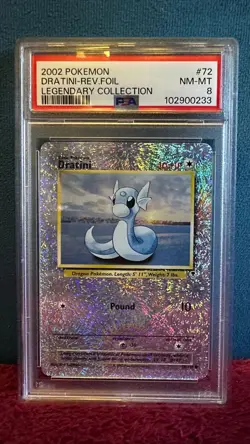 Dratini #72 pokemon legendary collection reverse holo PSA 8 - Image 1