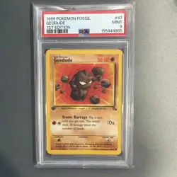 Pokemon 1999 Fossil Geodude 47/62 English 1st Edition PSA 9 Mint - Image 1