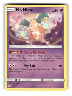 Mr. Mime 66/181 Rare Team Up Pokemon Lightly Played - Image 1