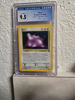 CGC Gem Mint 9.5/10 Pokemon Ditto Fossil Unlimited Holo Rare #3• POP 49 - Image 2