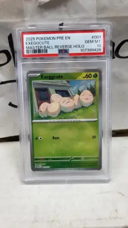 2025 EXEGGCUTE MASTER BALL REVERSE HOLO PRISMATIC EVOLUTIONS POKEMON PSA 10 #001 - Image 2