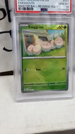 2025 EXEGGCUTE MASTER BALL REVERSE HOLO PRISMATIC EVOLUTIONS POKEMON PSA 10 #001 - Image 4