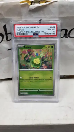 2025 BUDEW MASTER BALL REVERSE HOLO PRISMATIC EVOLUTIONS POKEMON PSA 10 #004 - Image 2