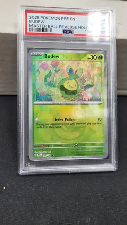 2025 BUDEW MASTER BALL REVERSE HOLO PRISMATIC EVOLUTIONS POKEMON PSA 10 #004 - Image 4