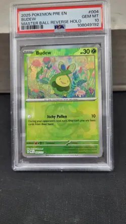 2025 BUDEW MASTER BALL REVERSE HOLO PRISMATIC EVOLUTIONS POKEMON PSA 10 #004 - Image 5
