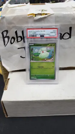 2025 COTTONEE MASTER BALL REVERSE HOLO PRISMATIC EVOLUTIONS POKEMON PSA 10 #007 - Image 1