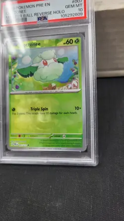 2025 COTTONEE MASTER BALL REVERSE HOLO PRISMATIC EVOLUTIONS POKEMON PSA 10 #007 - Image 3