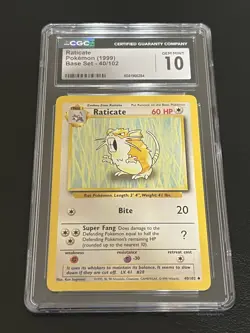 Raticate CGC 10 - 1999 - Base Set 040/102 Pokemon - Image 1