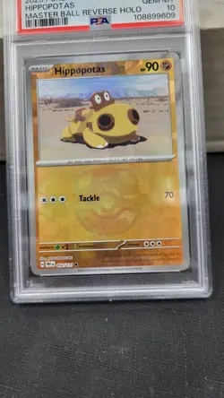 2025 HIPPOPOTAS MASTER BALL REVERSE HOLO PRISMATIC EVOLUTIONS POKEMON PSA 10 052 - Image 5