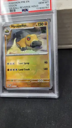 2025 HIPPOWDON MASTER BALL REVERSE HOLO PRISMATIC EVOLUTIONS POKEMON PSA 10 #053 - Image 3