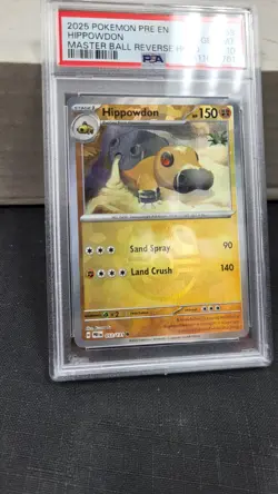 2025 HIPPOWDON MASTER BALL REVERSE HOLO PRISMATIC EVOLUTIONS POKEMON PSA 10 #053 - Image 4
