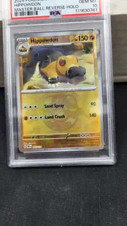 2025 HIPPOWDON MASTER BALL REVERSE HOLO PRISMATIC EVOLUTIONS POKEMON PSA 10 #053 - Image 5