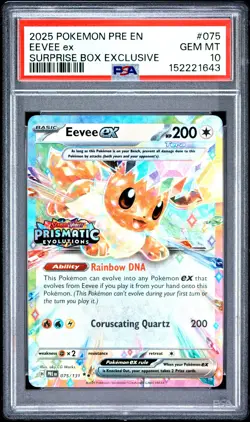 Eevee EX 075/108 Surprise Box Exclusive Pokemon PSA 10 - Image 1