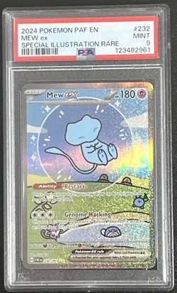 PSA 9 Mew ex 232/091 SIR Special Illustration Rare Paldean Fates Pokemon - Image 1