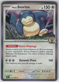 NM Hop's Snorlax 117/159 Holo Rare Journey Together Pokemon 2025 - Image 1