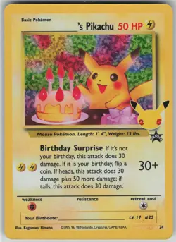 NM _____'s Pikachu 24 Celebrations: Classic Collection Pokemon - Image 1