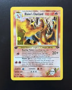 Blaine's Charizard 1st Edition Holo 2/132 Gym Challenge Pokemon TCG 2000 - Image 1