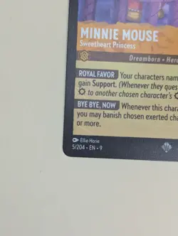 Disney Lorcana Fabled Minnie Mouse Sweetheart Princess 5/204 NM Super Rare - Image 2