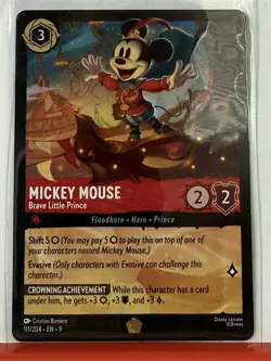 Disney Lorcana - Mickey Mouse - Brave Little Prince 111/204 Fabled Legendary - Image 1