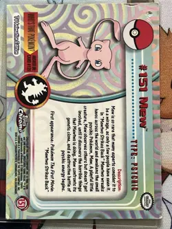Topps Chrome 2000 Pokemon Mew Holo Card #151 - Image 2