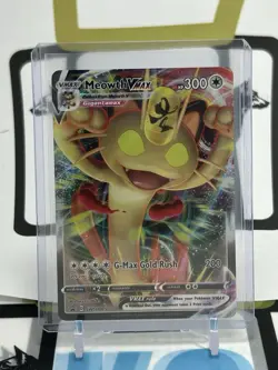 Pokemon Card Meowth VMAX SWSH005 Ultra Rare Full Art Black Star Promo Near Mint - Image 1