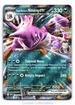 Team Rocket's Nidoking EX 119/182 - Destined Rivals - Pokemon Card - Near Mint - Image 1