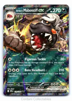 Arven's Mabosstiff EX 139/182 - Destined Rivals - Pokemon Card - Near Mint - Image 1