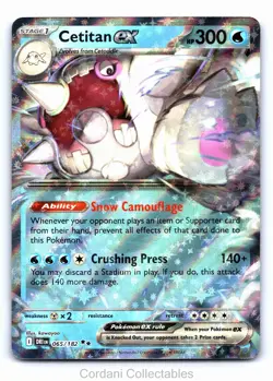 Cetitan EX 065/182 - Destined Rivals - Pokemon Card - Near Mint - Image 1