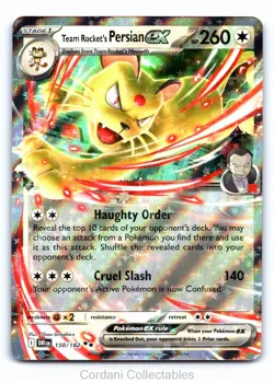 Team Rocket's Persian EX 150/182 - Destined Rivals - Pokemon Card - Near Mint - Image 1