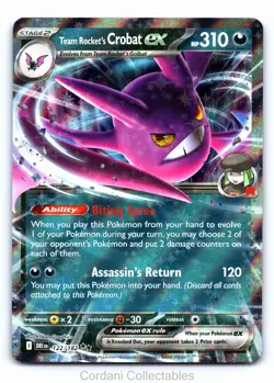 Team Rocket's Crobat EX 122/182 - Destined Rivals - Pokemon Card - Near Mint - Image 1