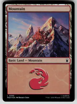 Mountain (0293) Foil Land Marvel Super Heroes 293 MTG Near Mint 2026 - Image 1